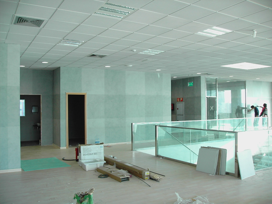 Veladura a cuadricula en pared