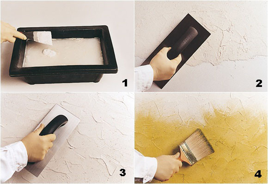 aplicación de pintura decorativa