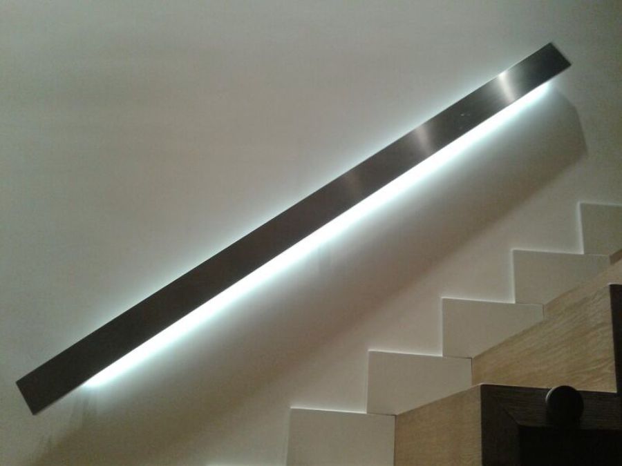 Pasamanos de acero inoxidable con leds