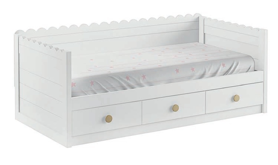 Camas con cantos ondulados.