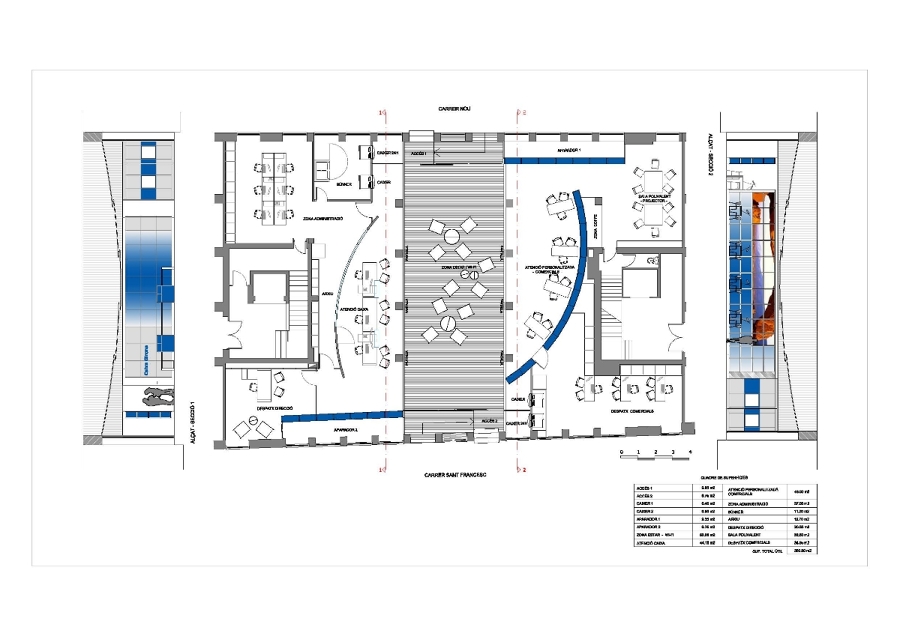 Oficina bancaria. Nova distribució i diseny interior 