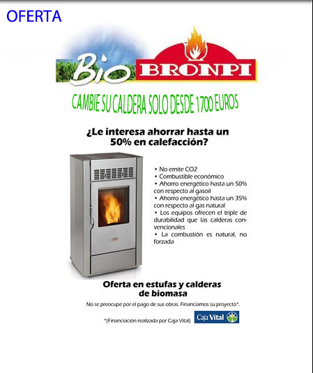 Oferta en estufas y calderas de biomasa