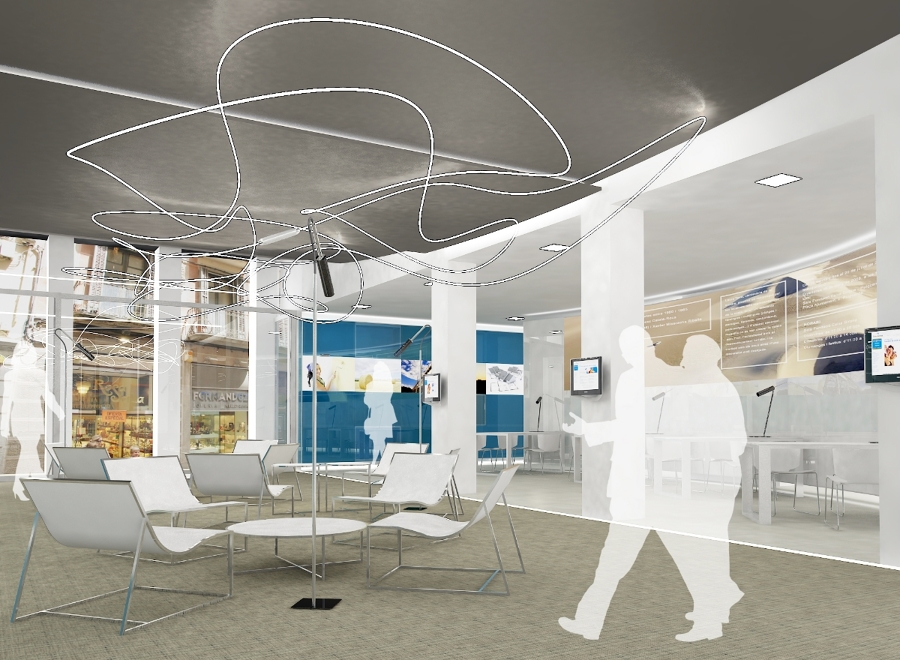 Oficina bancaria. Nova distribució i diseny interior.