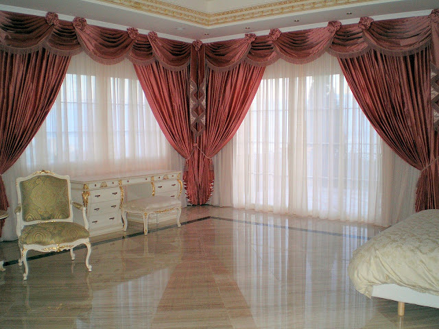 ondas y corbatas con cortinas en seda