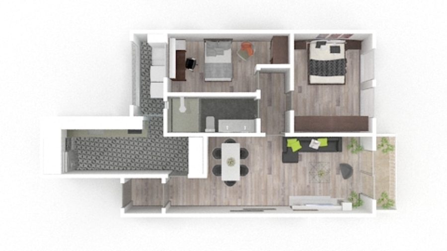 Vista Aerea proyecto de cocina integral