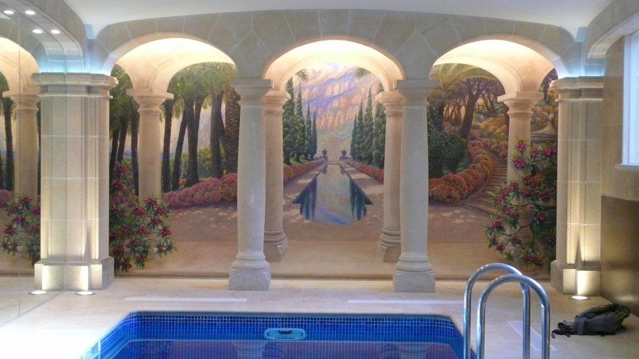 Piscina, Jardin y fuente arabe 01