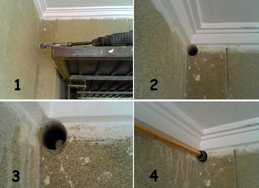 Pasamuros con broca de diamante.