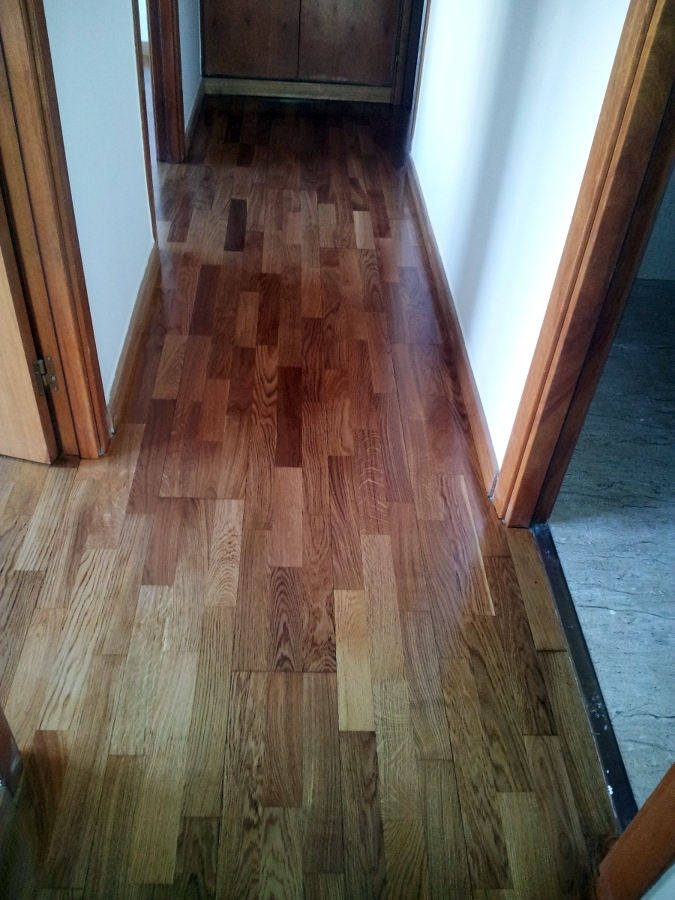 pasillo despues del pulido y barnizado