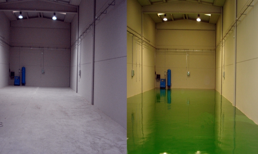 Pavimento con resinas epoxi antideslizantes