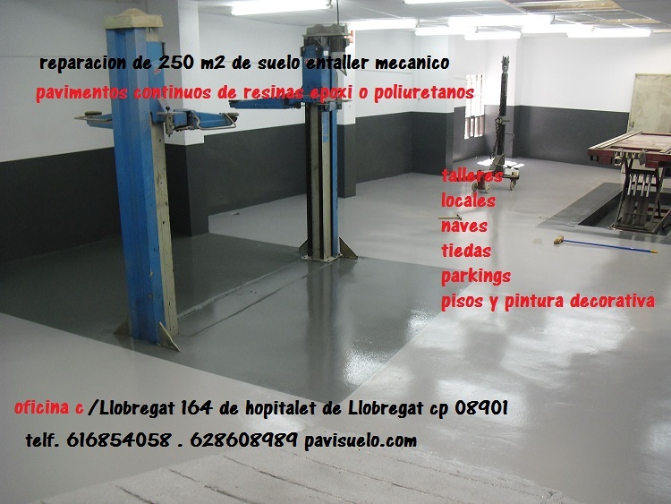 PAVIMENTO DE RESINA EPOXI  EN TALLER MECANICO