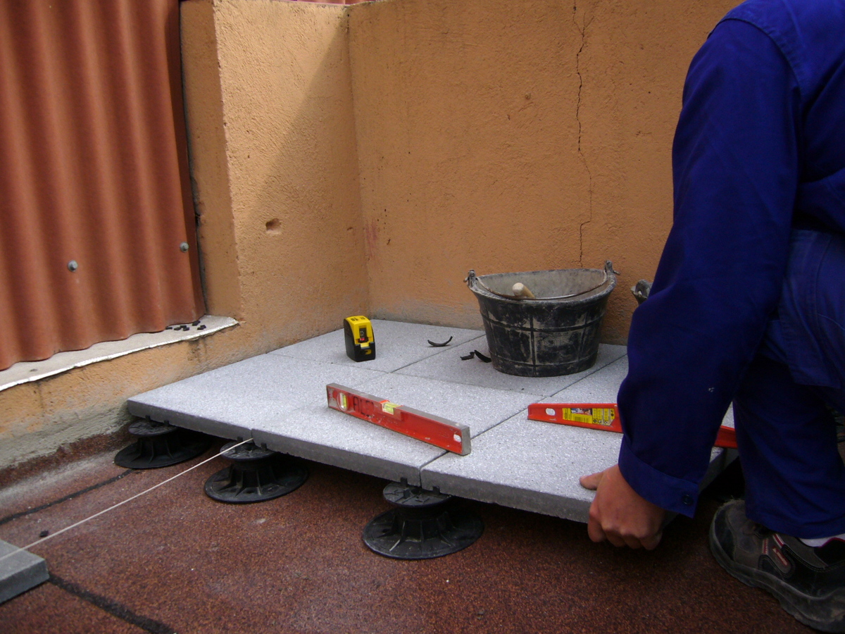 Pavimento flotante en terrado