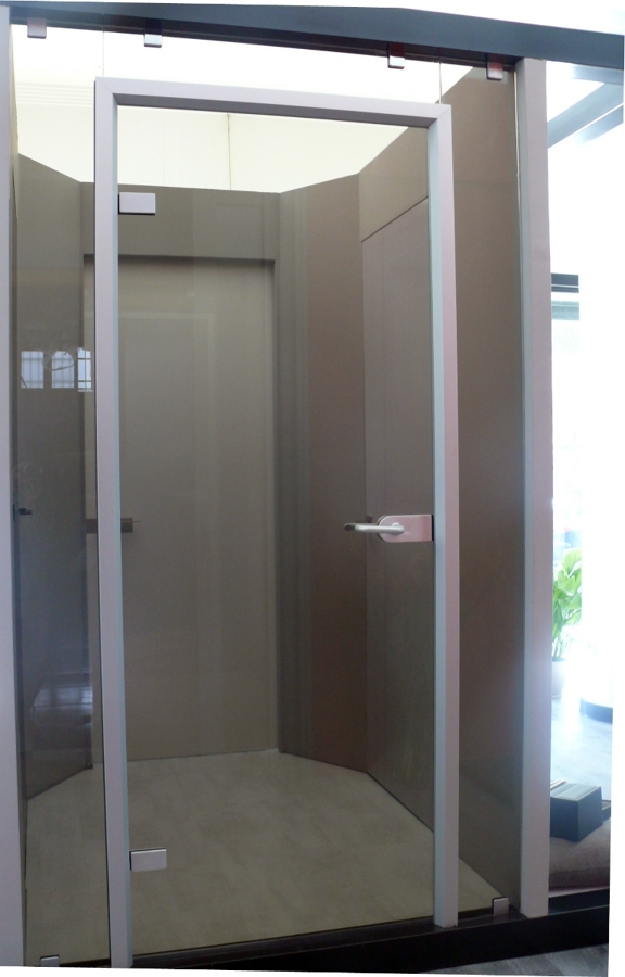 Perfil aluminio y  vidrio bronze