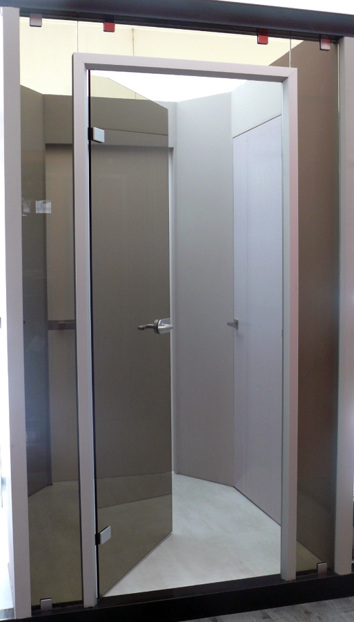 Perfil aluminio y  vidrio bronze