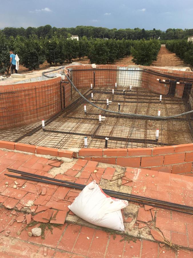 Preparación armadura para gunitado