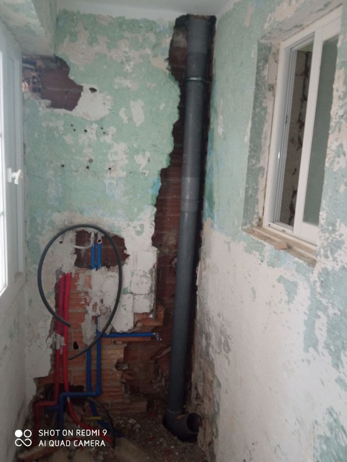 bajante de amianto sustituida por PVC