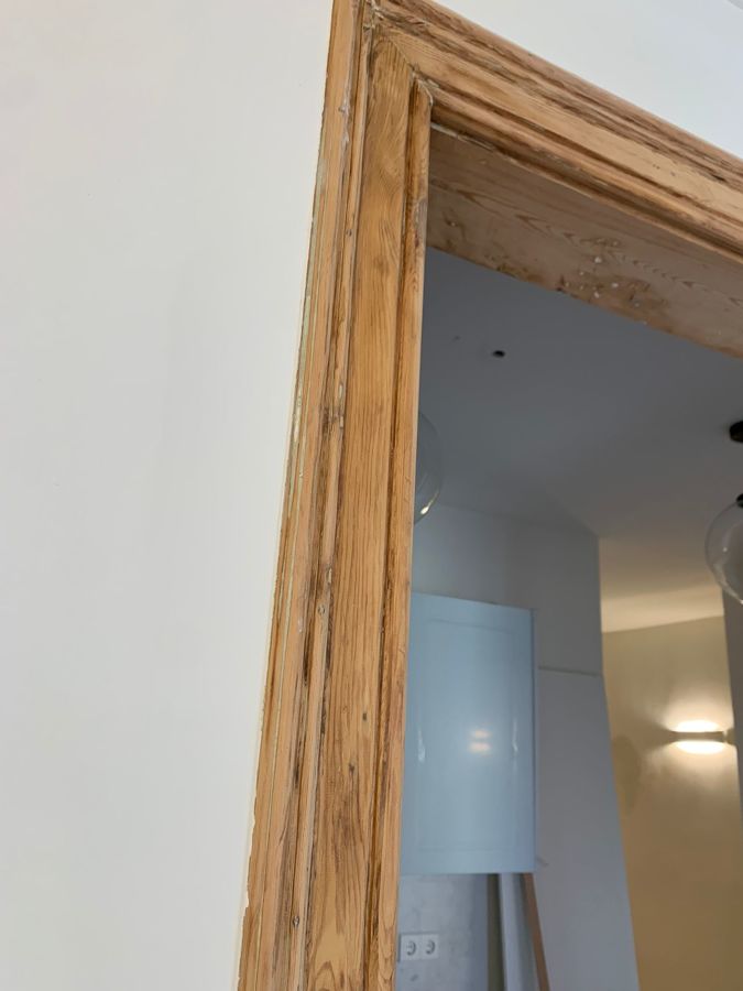 Restauración de marcos en madera Natural con Disolvente para envejecer.