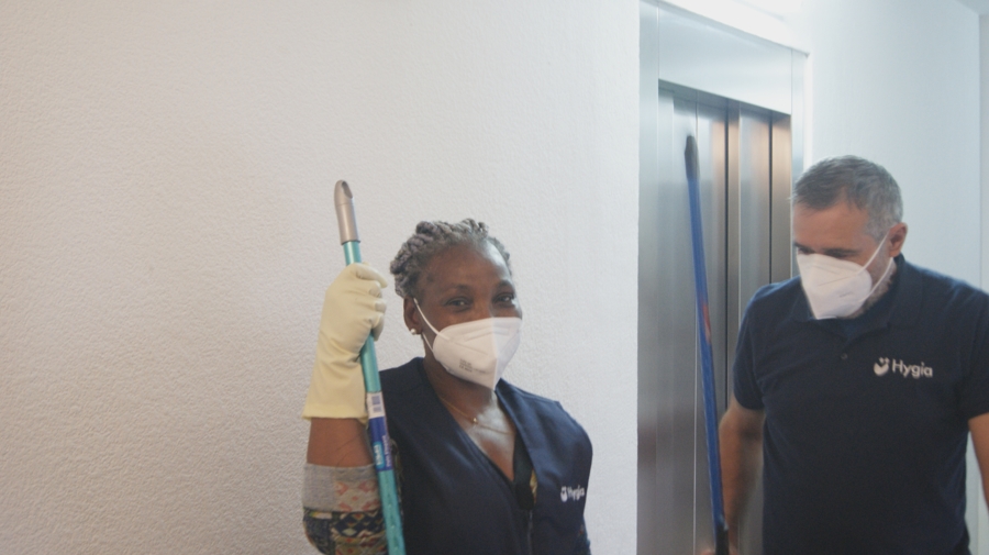 Equipo de limpiadores/as