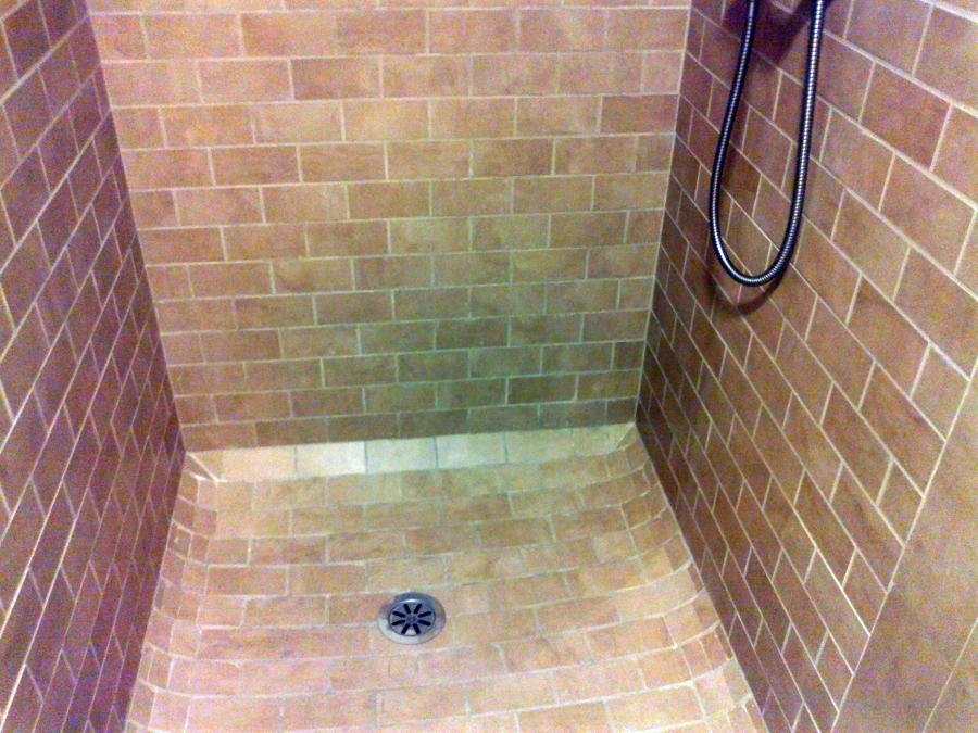 Pie de ducha de obra