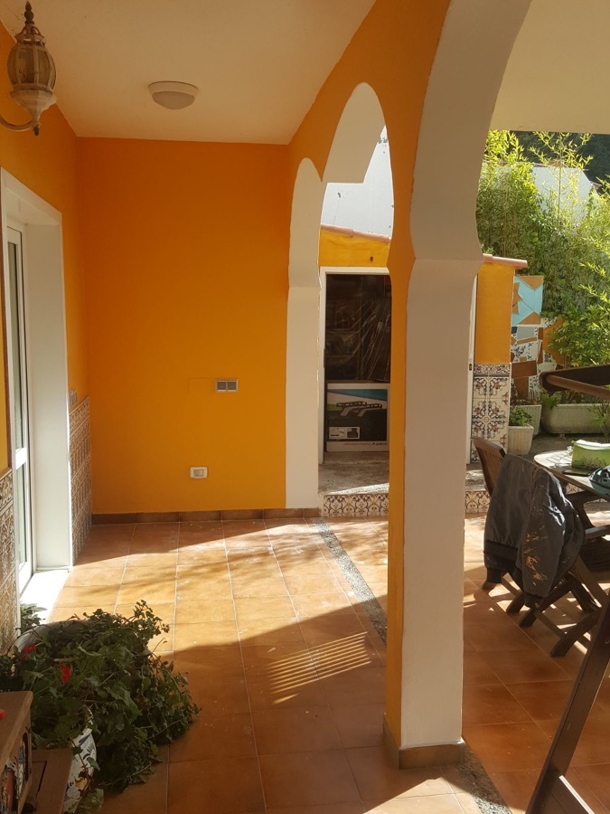 Pintura exterior terraza columnas