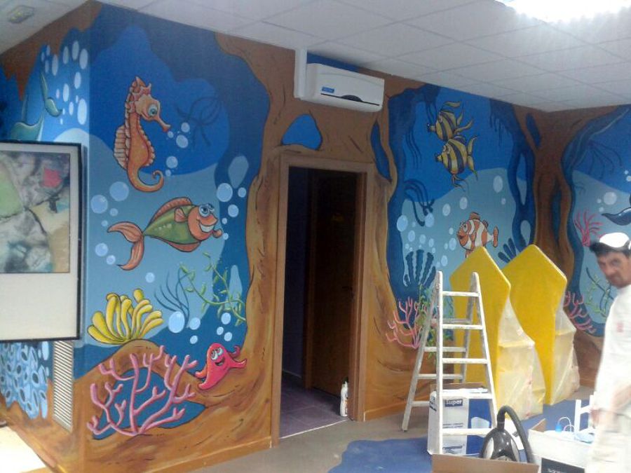 Pintura oleo en paredes