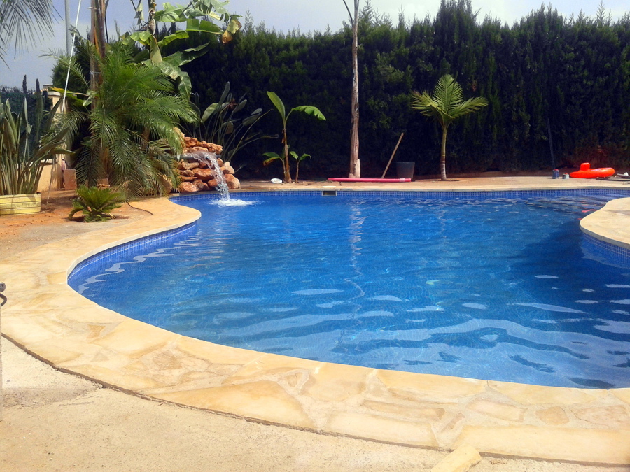 Piscina en forma de laguna 