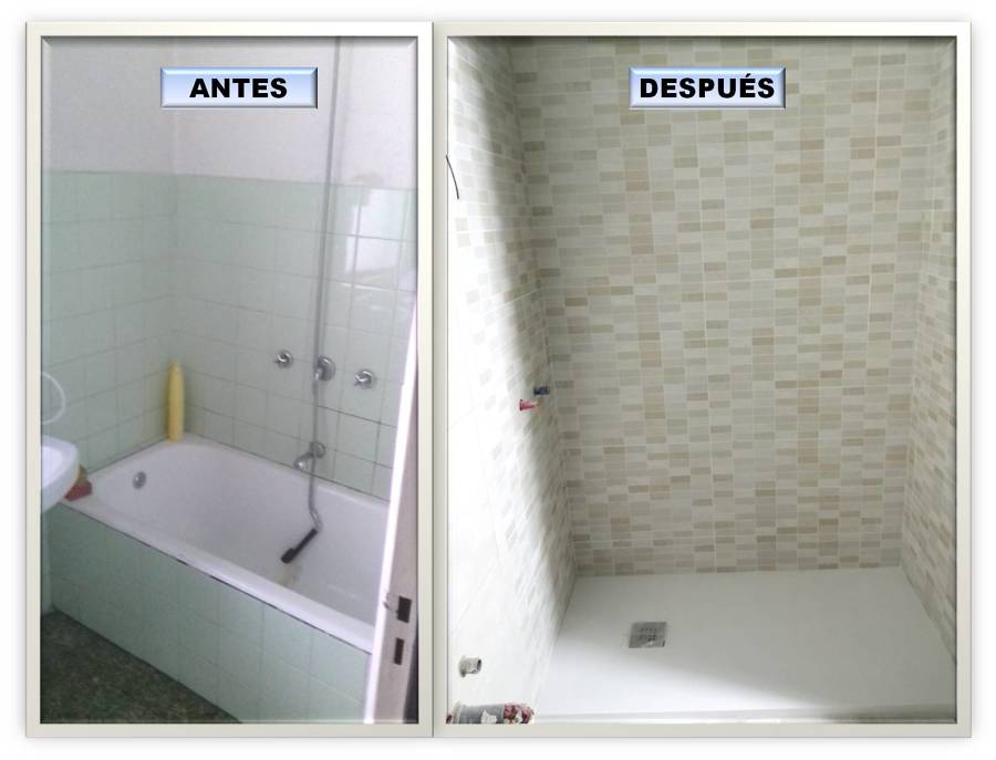 Cambio bañera por plato de ducha, antes y despues