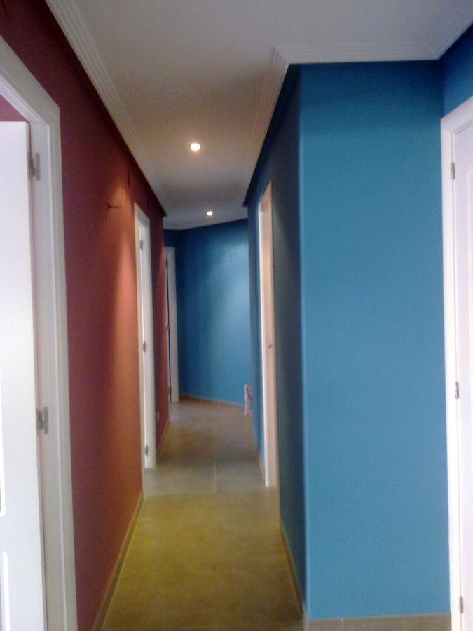  piso de gota  a liso y en colores (pasillo)