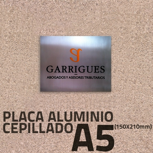 placa aluminio grabado