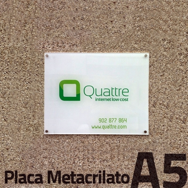 Placa de metraquilato A5 