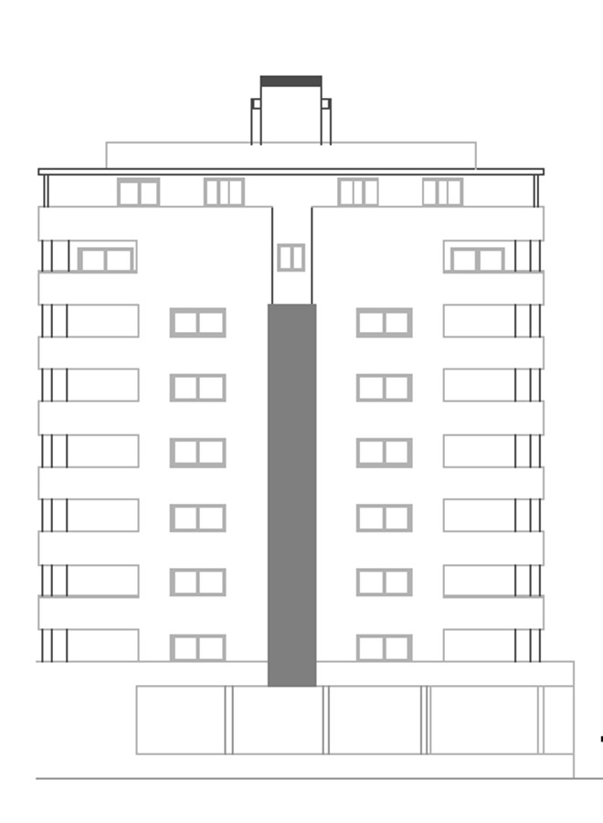 Plano alzado edificio