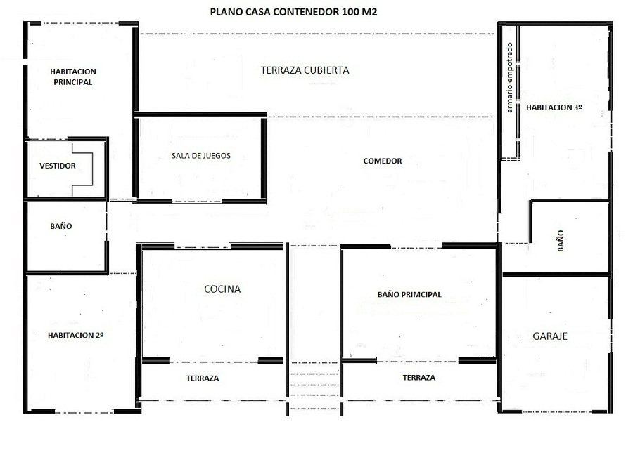 1º MODELO CASA PREFABRICADA 100M2