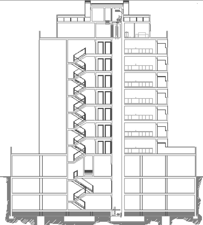 Plano sección edificio