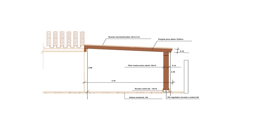 Plano sección pergolas (PORCHE)