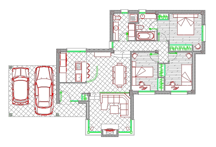 Planta de vivienda cad 2D