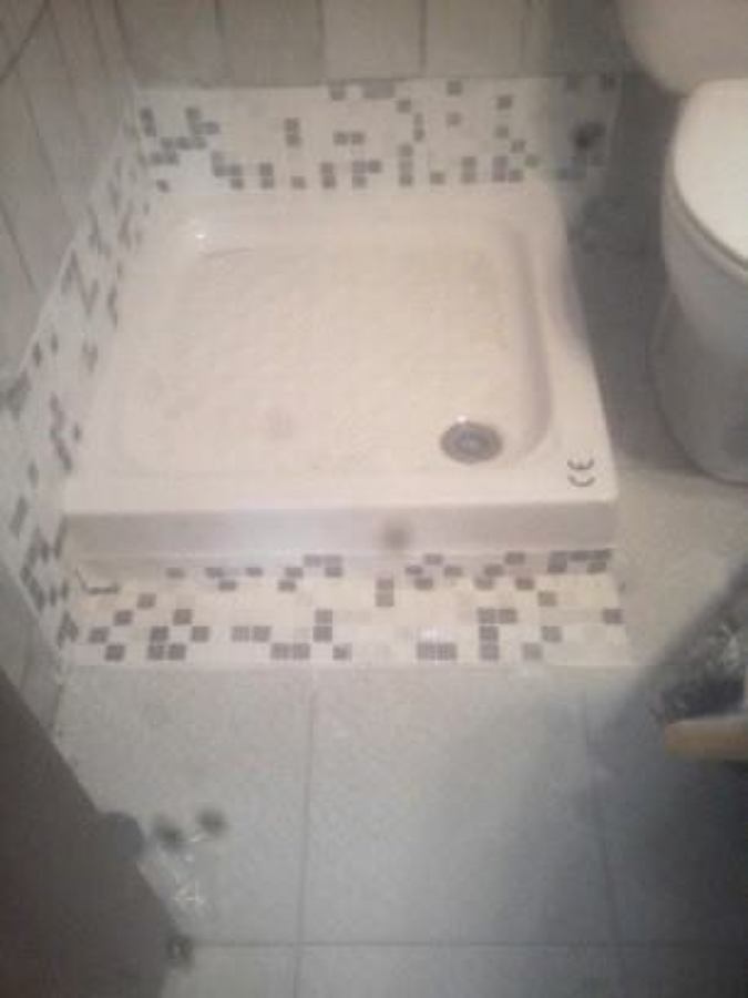 y esta es la terminacion del plato de ducha de 90x90