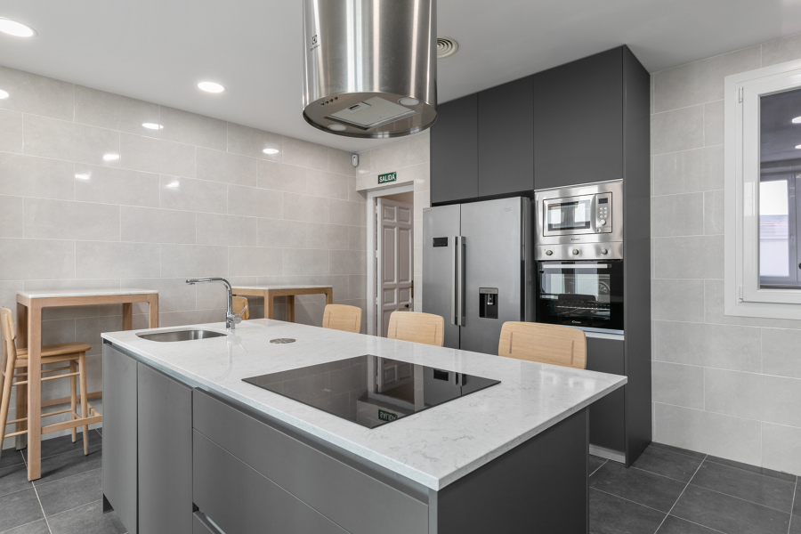 Cocina con isla central