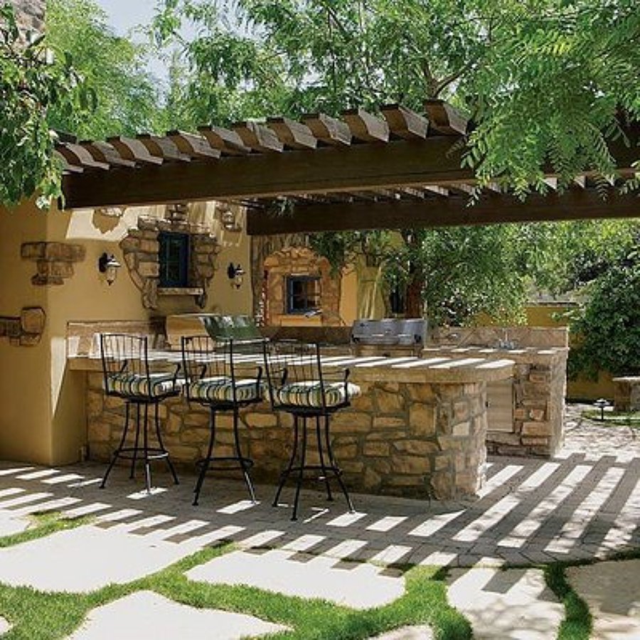 Barbacoa y terraza.