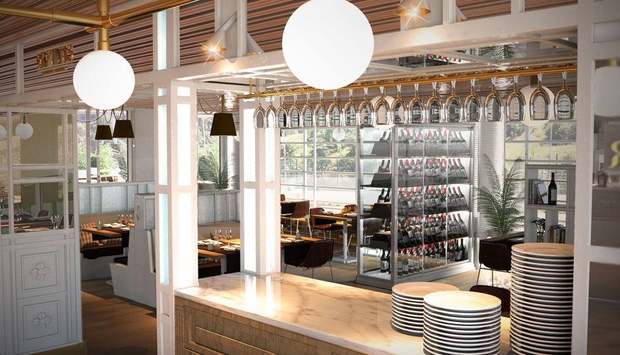 Render 3D restaurante 9Reinas