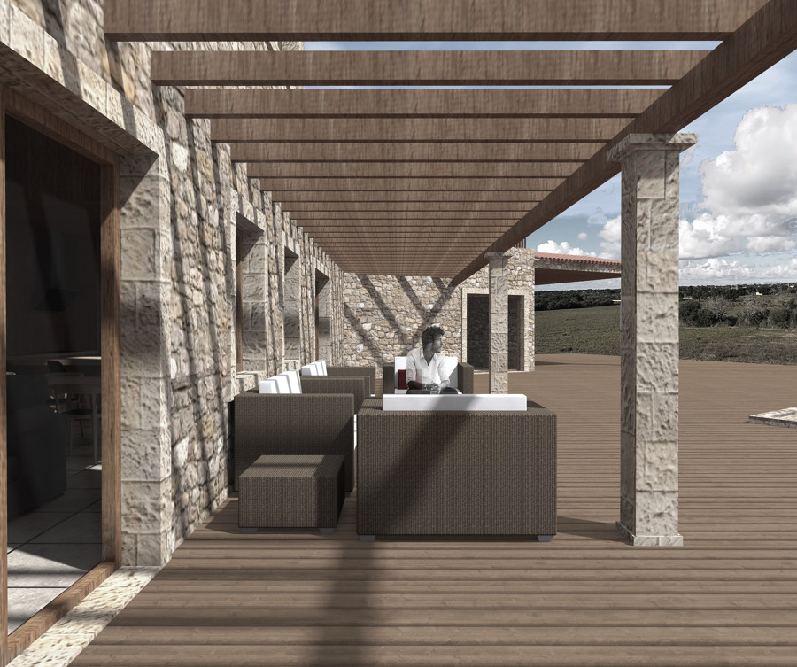 Vista porche exterior, RAL House