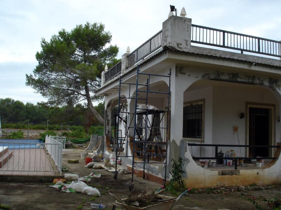 Preparación restauración fachada