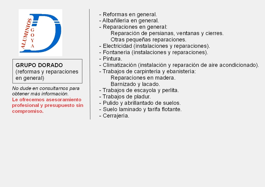 Reformas y reparaciones en general