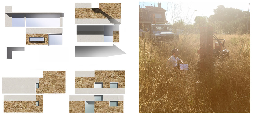 Pruebas de fachada y geotecnicos para vivienda unifamiliar