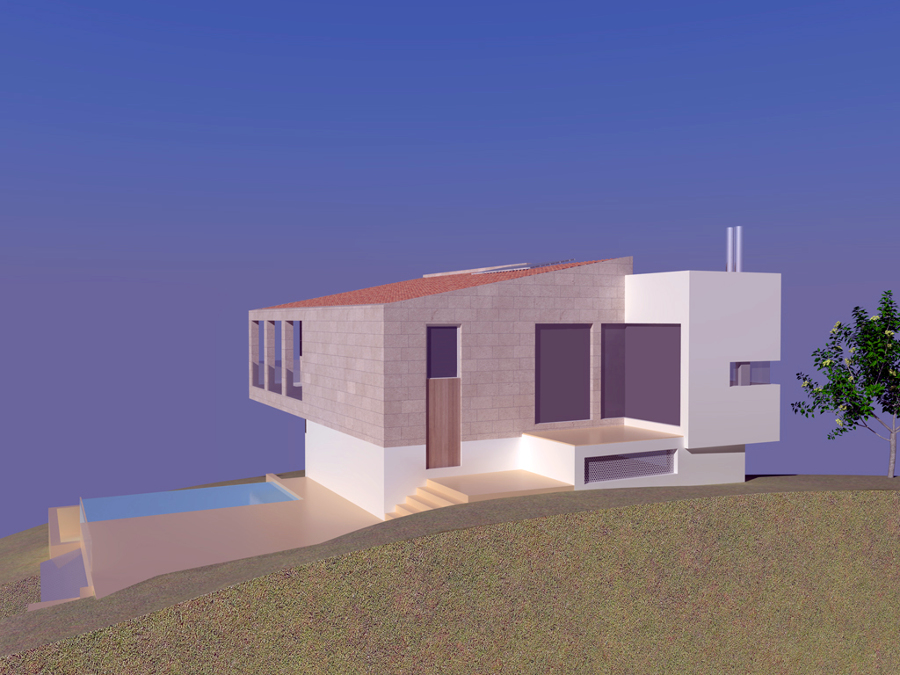 proyecto de vivienda unifamiliar en el campo