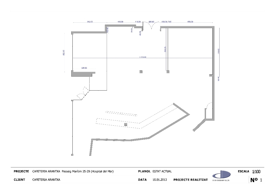 Proyecto decoración Cafeteria-Restaurante en Barcelona