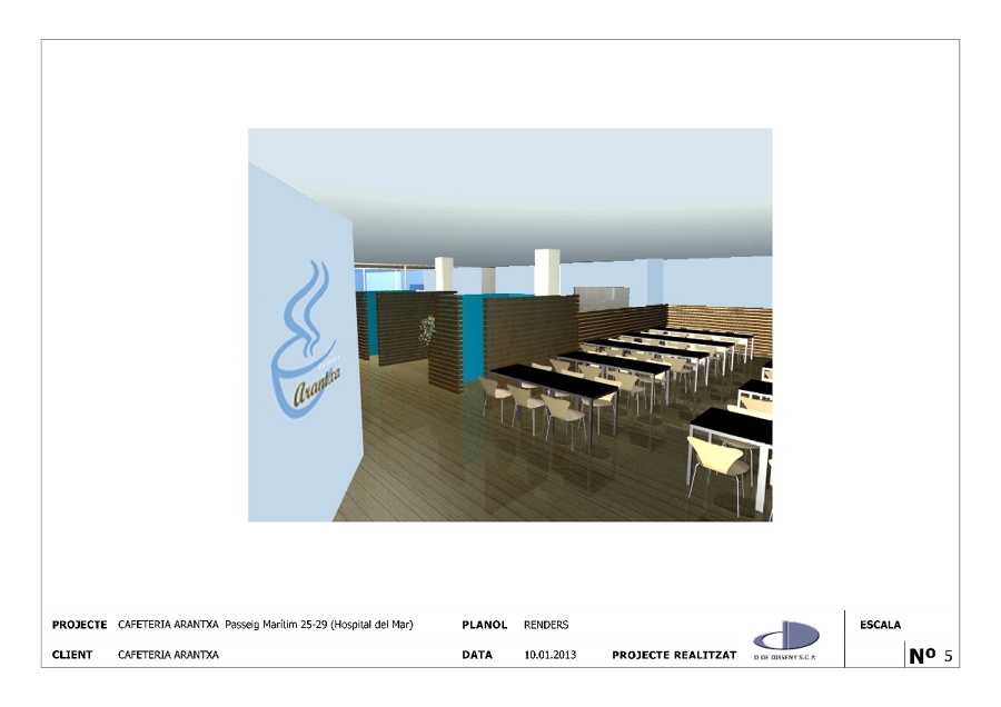 Proyecto decoración Cafeteria-Restaurante en Barcelona