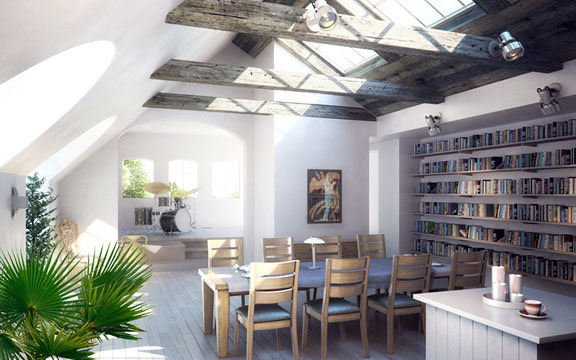 Proyecto y reforma de comedor con lucernario.