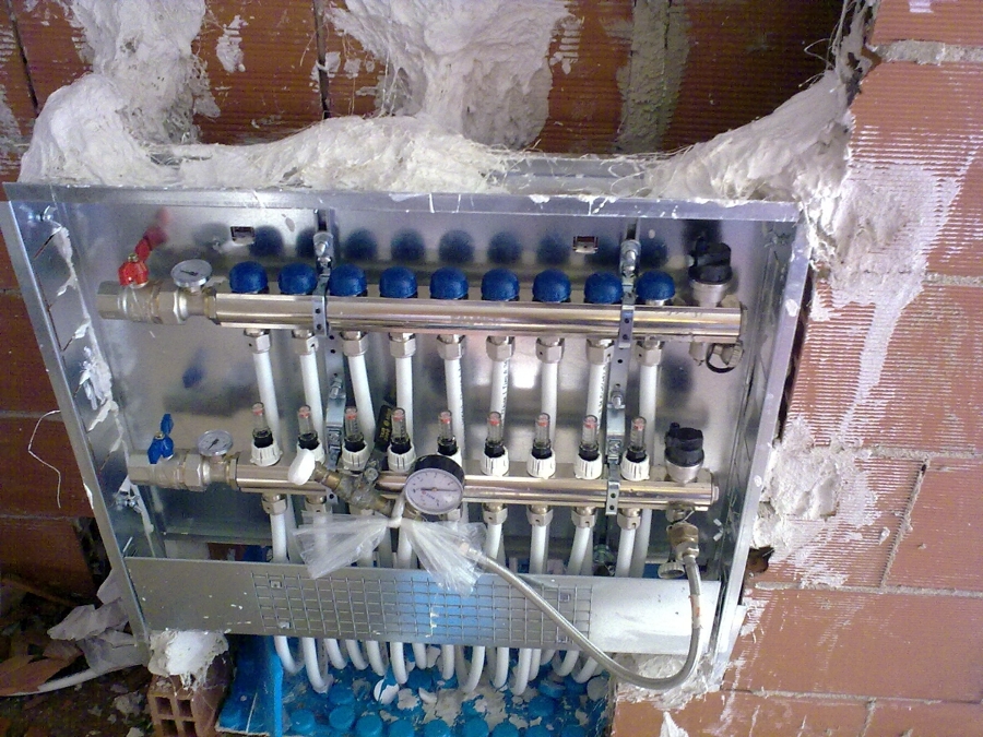 Prueba de presión en suelo radiante.