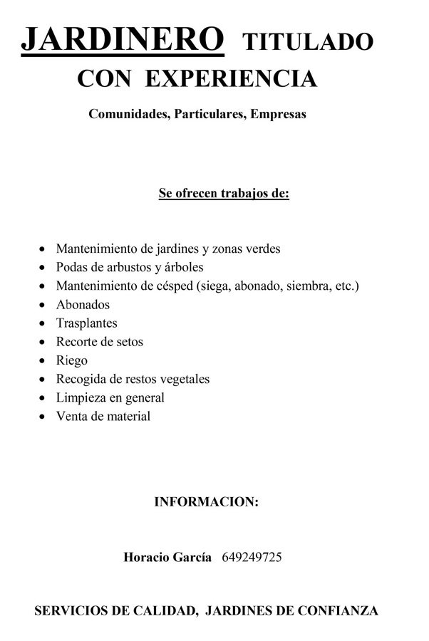 TRABAJOS DE JARDINERIA BARATOS
