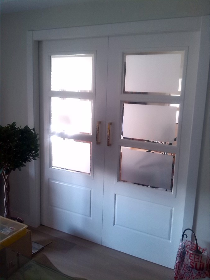 puerta corredera doble vidriera