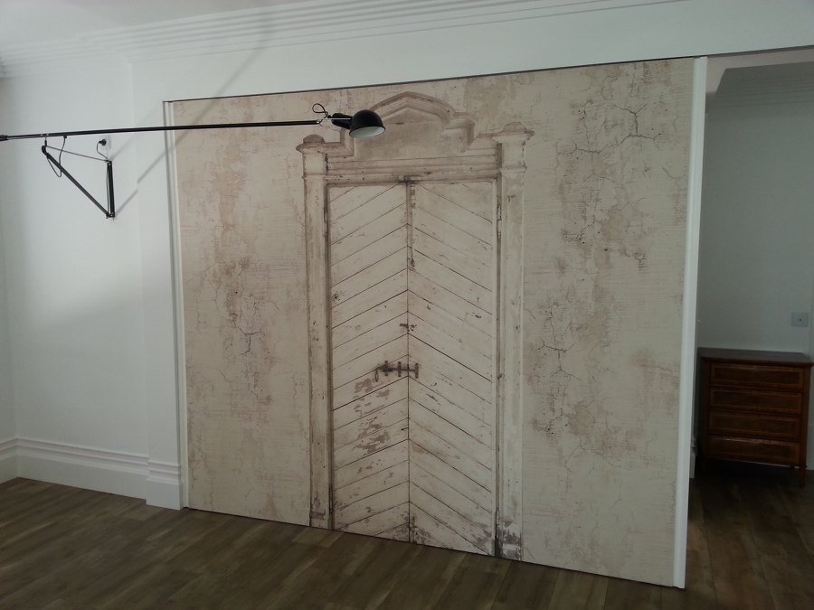 Puerta corredera para separacion de espacios